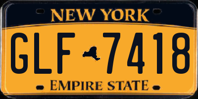 NY license plate GLF7418