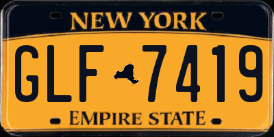 NY license plate GLF7419