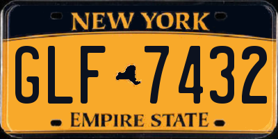NY license plate GLF7432
