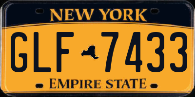 NY license plate GLF7433
