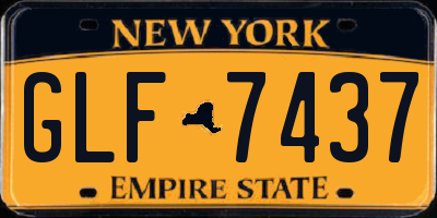 NY license plate GLF7437