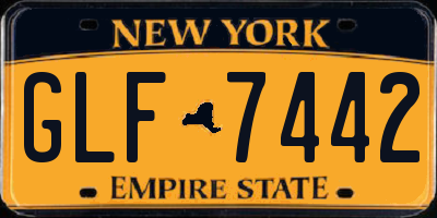 NY license plate GLF7442