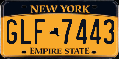 NY license plate GLF7443