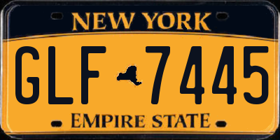 NY license plate GLF7445