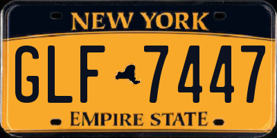 NY license plate GLF7447