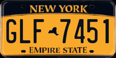 NY license plate GLF7451