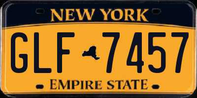 NY license plate GLF7457