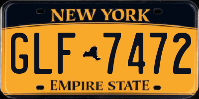 NY license plate GLF7472