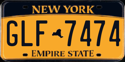 NY license plate GLF7474