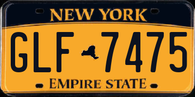 NY license plate GLF7475
