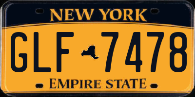NY license plate GLF7478