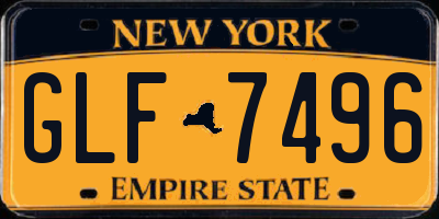 NY license plate GLF7496
