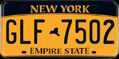 NY license plate GLF7502