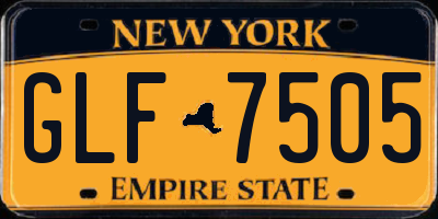 NY license plate GLF7505