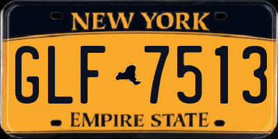 NY license plate GLF7513