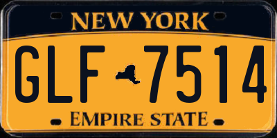 NY license plate GLF7514