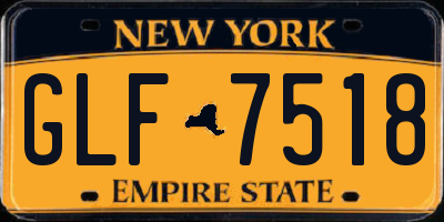 NY license plate GLF7518