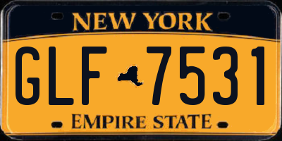 NY license plate GLF7531