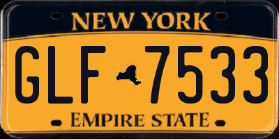 NY license plate GLF7533
