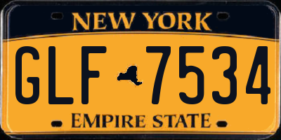 NY license plate GLF7534