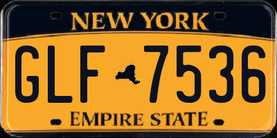 NY license plate GLF7536
