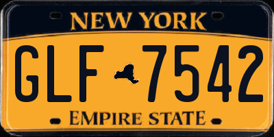 NY license plate GLF7542