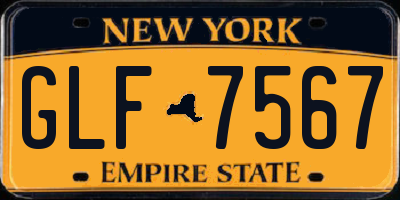 NY license plate GLF7567