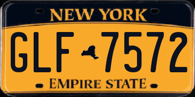 NY license plate GLF7572