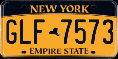 NY license plate GLF7573