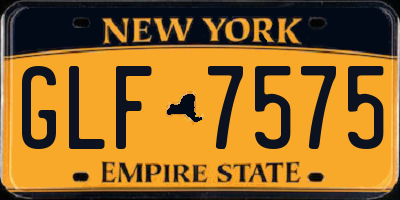 NY license plate GLF7575