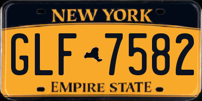 NY license plate GLF7582