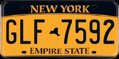 NY license plate GLF7592
