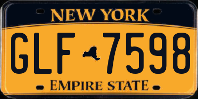 NY license plate GLF7598