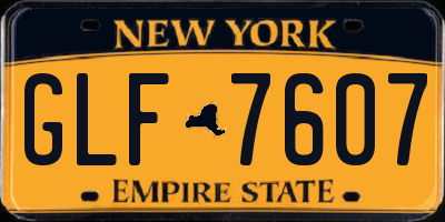 NY license plate GLF7607