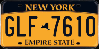 NY license plate GLF7610