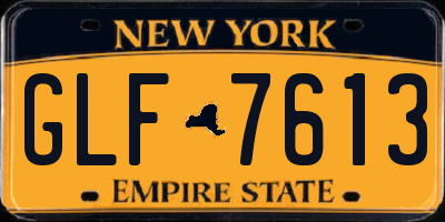 NY license plate GLF7613