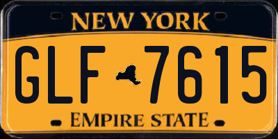 NY license plate GLF7615