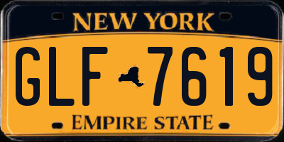NY license plate GLF7619