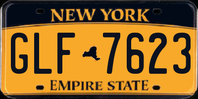 NY license plate GLF7623