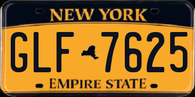 NY license plate GLF7625