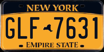 NY license plate GLF7631