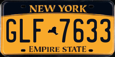 NY license plate GLF7633