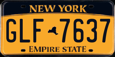 NY license plate GLF7637