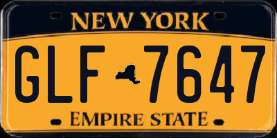NY license plate GLF7647