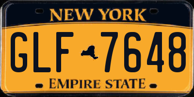 NY license plate GLF7648
