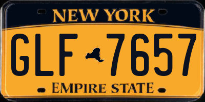 NY license plate GLF7657