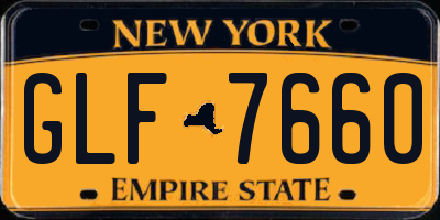 NY license plate GLF7660