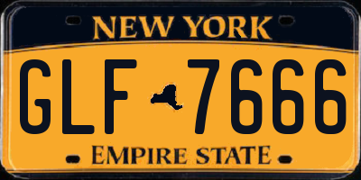 NY license plate GLF7666