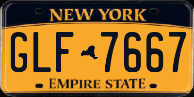 NY license plate GLF7667