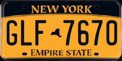 NY license plate GLF7670